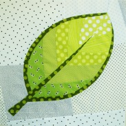 Patchwork leaf block made using improvised curved piecing by Granny Maud's Girl