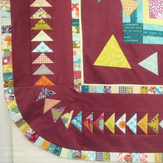 Flying geese patchwork quilt border