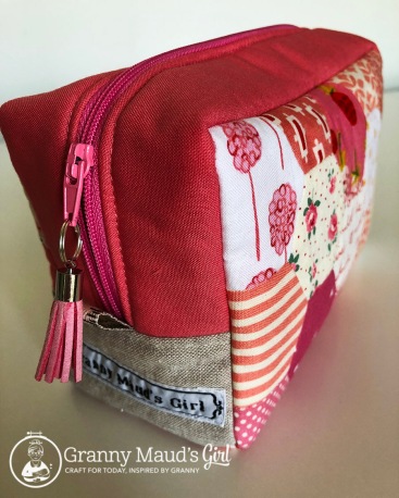Pink patchwork pouch