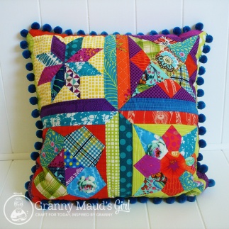 Scrappy cushion (pillow) pattern by Granny Maud's Girl