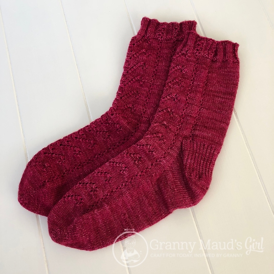 'On hold socks' patern by Wendy Johnson knitted in MadelineTosh sock