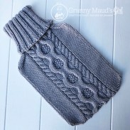 Hot water bottle cover knitted by Granny Maud's Girl