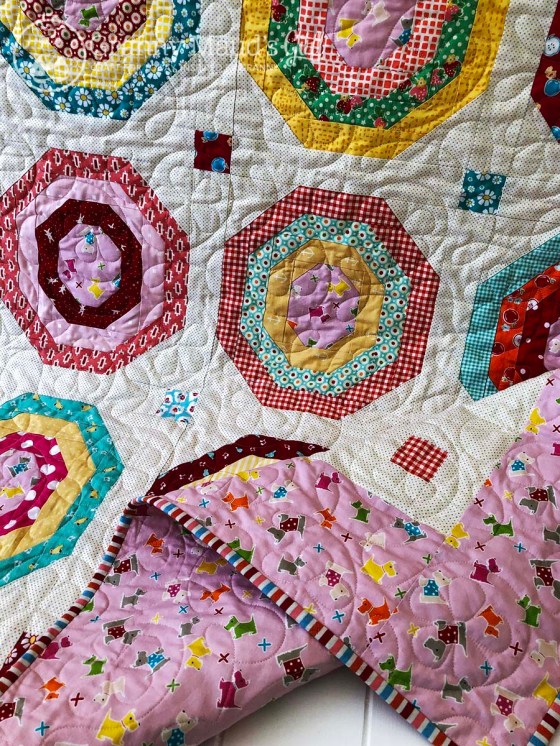 Baby quilt featuring octagonal design