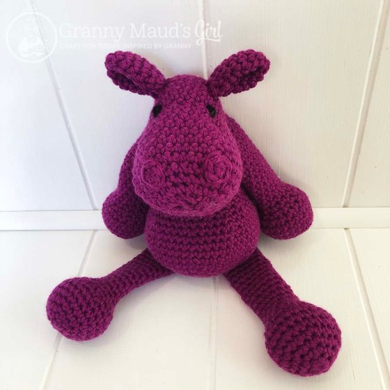 Georgina the Hippo pattern made in Debbie Bliss Cashmerino Aran