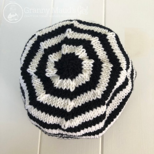 Hand-knitted football beanie