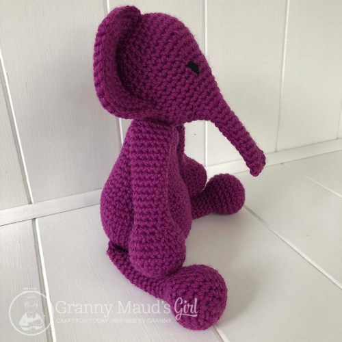 Crocheted elephant using pattern from Edward's Menagerie by Kerry Lord