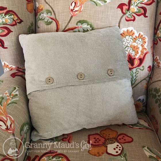 Fair Isle cushion knitted from Marie Wallin pattern